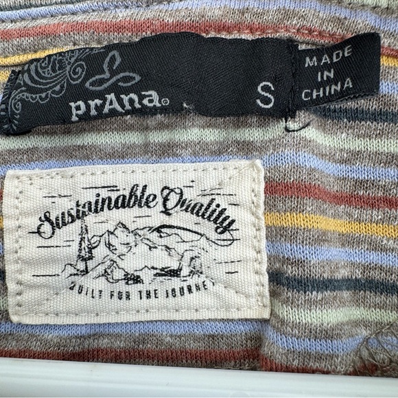 Prana Cozy Up Stripe Tee Hemp, Outdoors, Hiking Camping Size Small - Picture 2 of 8